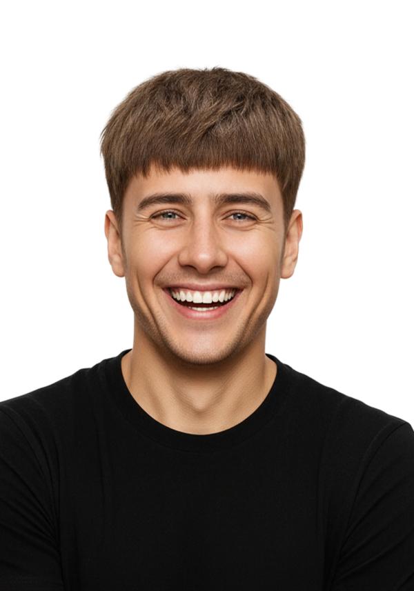 Prótesis Capilar para hombre con cabello corto precortado de cabello real