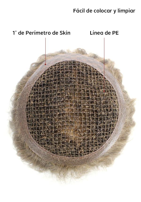 Peluca para Mujer Personalizado de Integración y Voluminizador de Malla de Poliéster con Perímetro de Skin, fácil de colocar