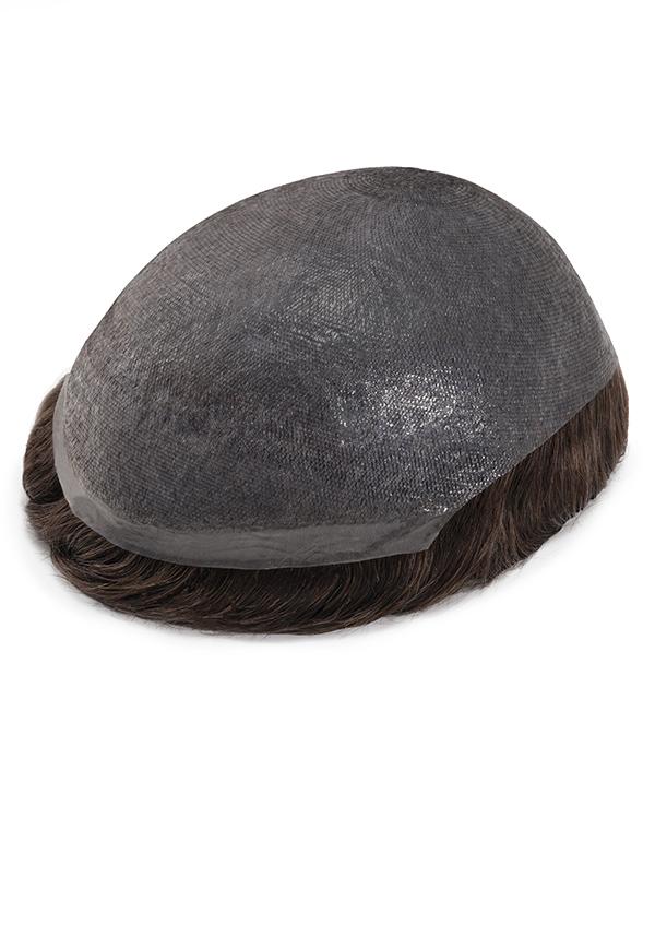 Prótesis capilar para hombre de cabello precortado con cabello natural