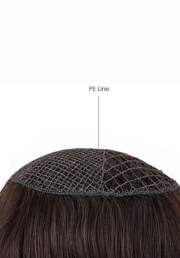  Peluca para Mujer de Integración y Voluminizador con Línea de Red y Poliéster Altamente Realista