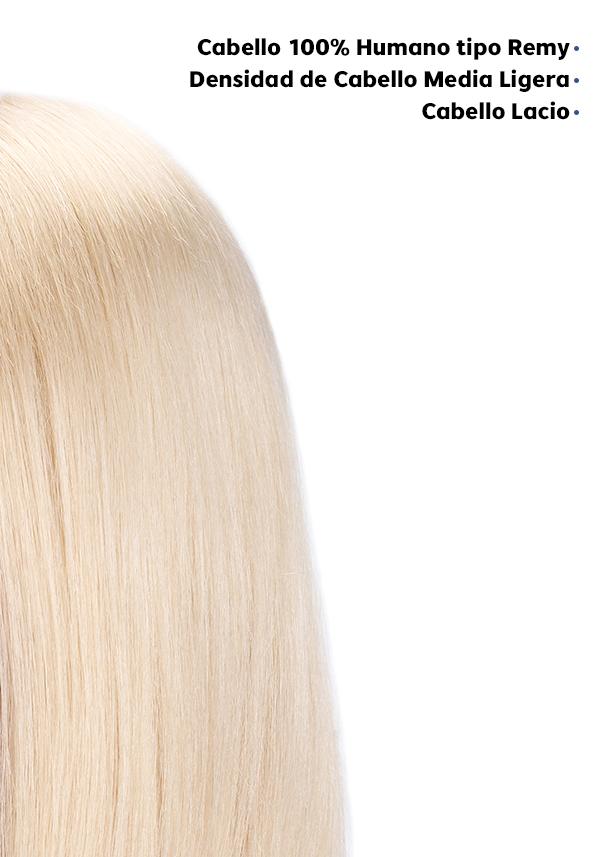 Peluca para Mujer de Seda, Malla Expandible y Encaje. Transpirable y Cabello 100% natural