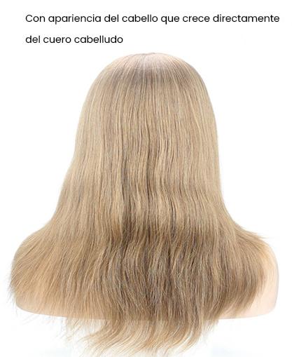 Peluca Personalizada para Mujer de Seda y Malla Ajustable con Encaje Frontal. Cabello 100% Natural