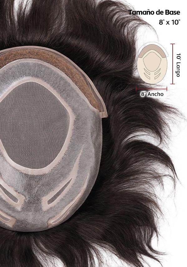 Prótesis Capilar de Monofilamento con Perímetro de Skin y Encaje Frontal fácil de Limpiar