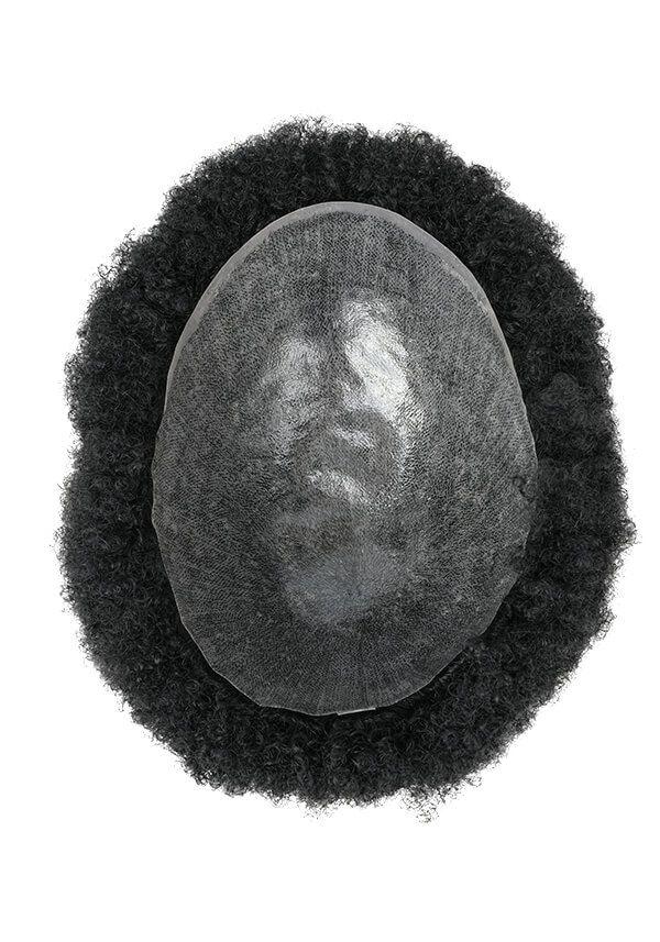 Tupé para hombre de de cabello real tipo afro facil de colocar