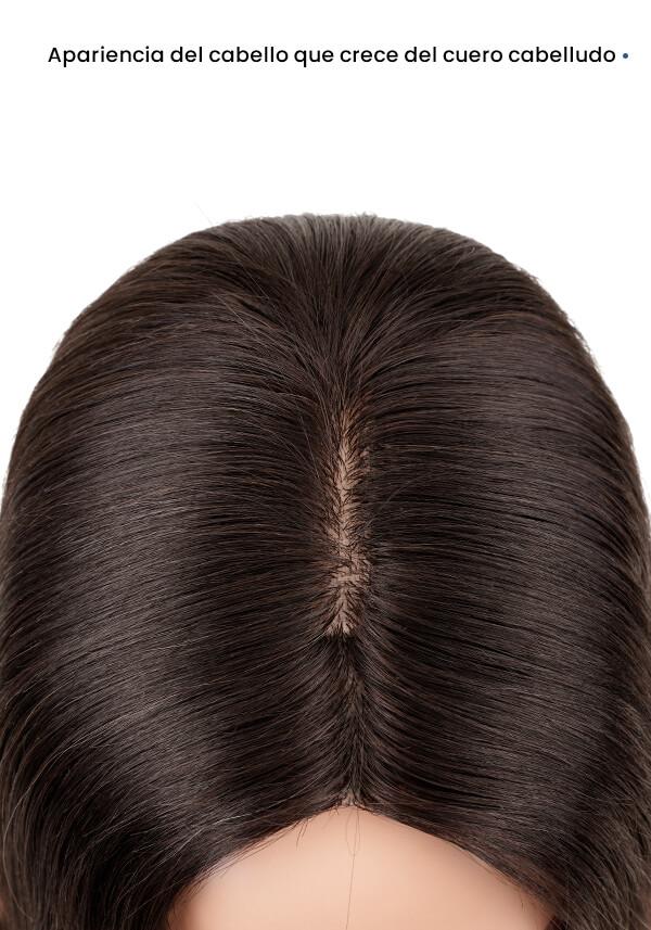 Peluca para mujer de cabello natural con broches altamente durable y de apariencia realista