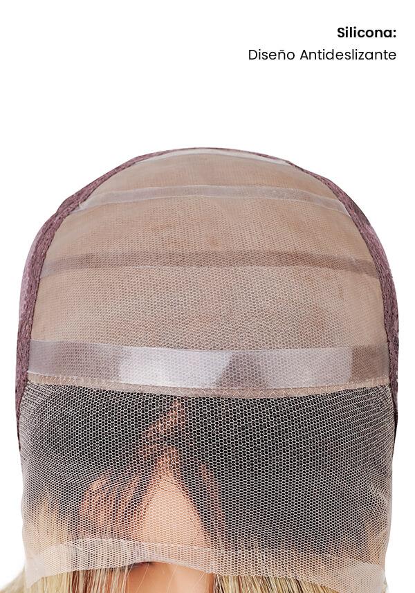 Peluca para Mujer de Malla Ajustable con Monofilamento y Encaje Frontal. Antideslizante