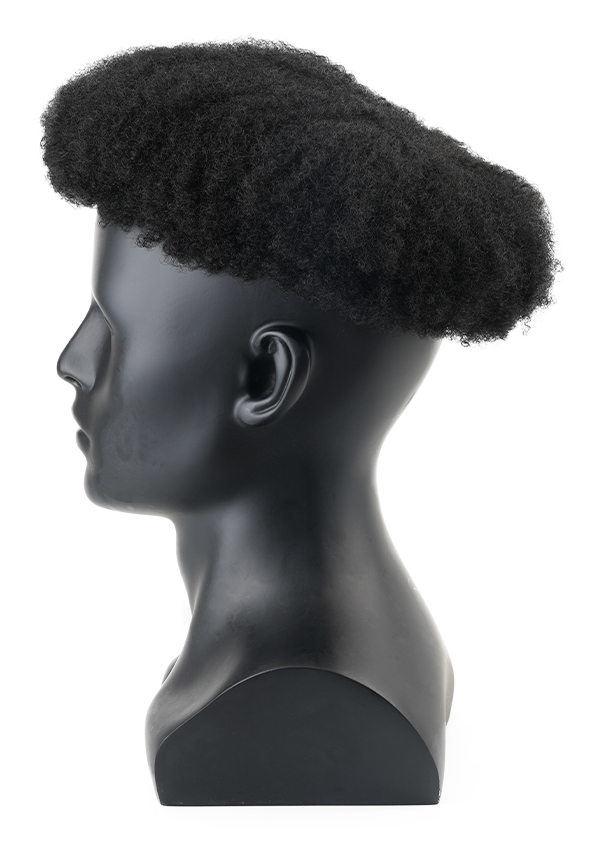 Postizo para hombre de cabello real tipo Afro de encaje transpirable e indetectable