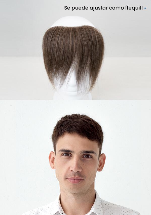 Tupé Frontal de Skin Super Delgado. Fácil de Colocar y Remover