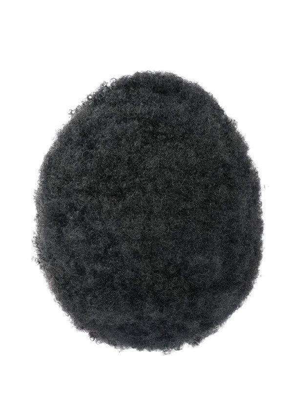 Protesis capilar para hombre de cabello real tipo afrol facil de colocar y limpiar
