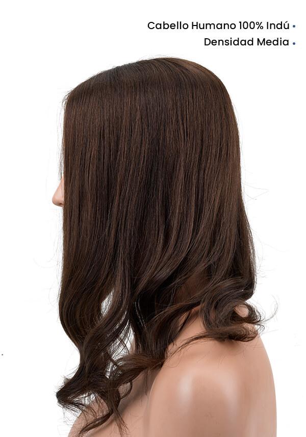 Peluca para mujer de cabello natural con broches altamente durable cómoda de usar