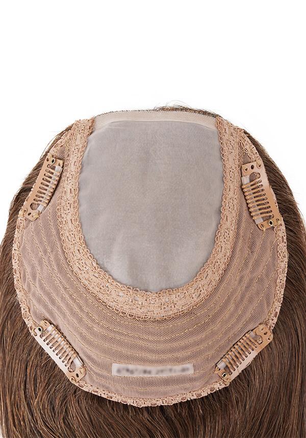 Peluca para Mujer con Cabello Remy de Malla Elástica y Skin Delgado con Broches de Fácil Colocación - en Oferta