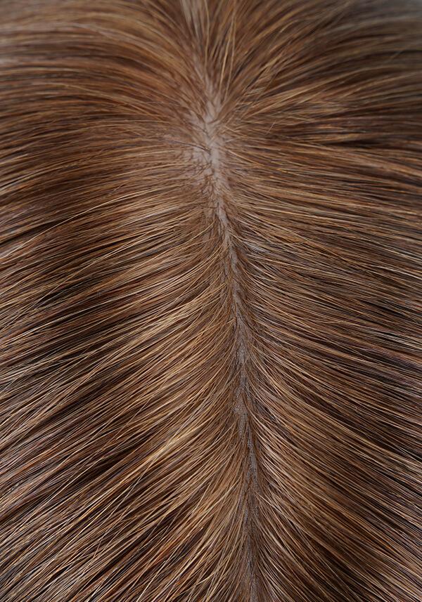 Peluca para Mujer con Cabello Remy de Seda Tipo Topper con Broches y Cómodo de Usar