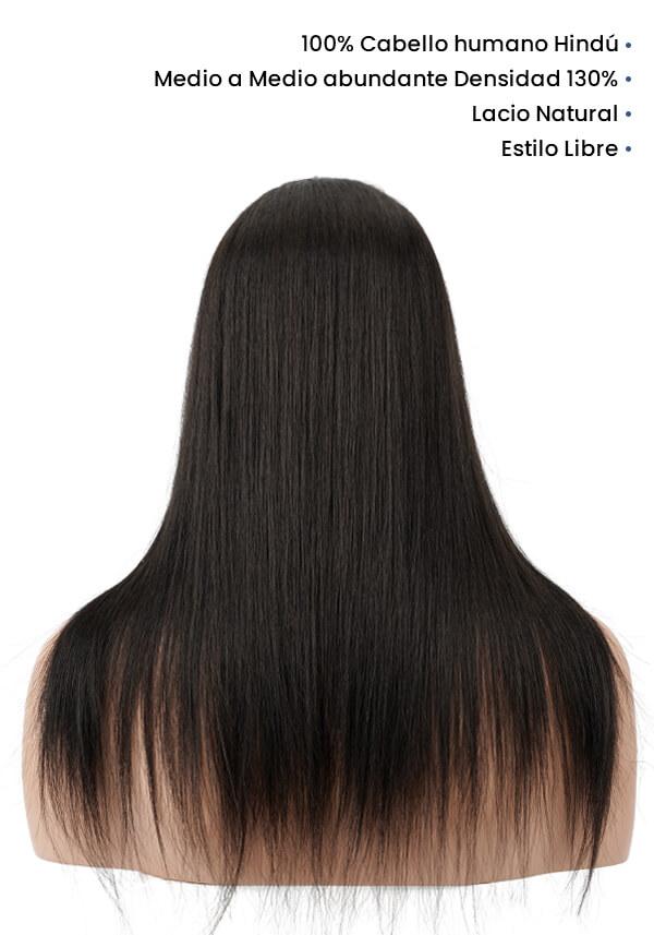 Peluca para Mujer de Encaje y Perímetro de Skin. Con cabello 100% Natural
