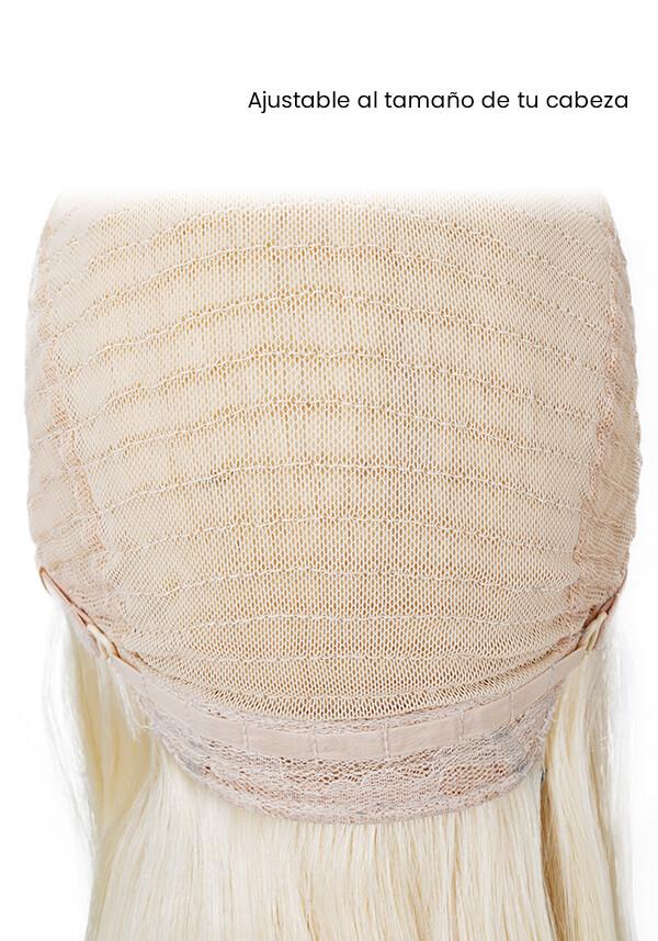 Peluca para Mujer de Malla Ajustable con Monofilamento y Encaje Frontal Ajustable