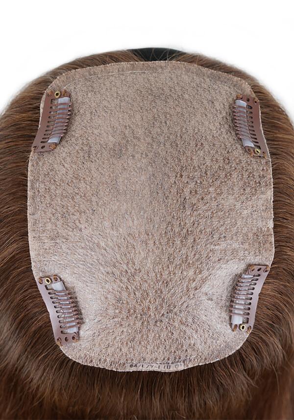 Peluca para Mujer con Cabello Remy de Seda Tipo Topper con Broches de fácil colocación