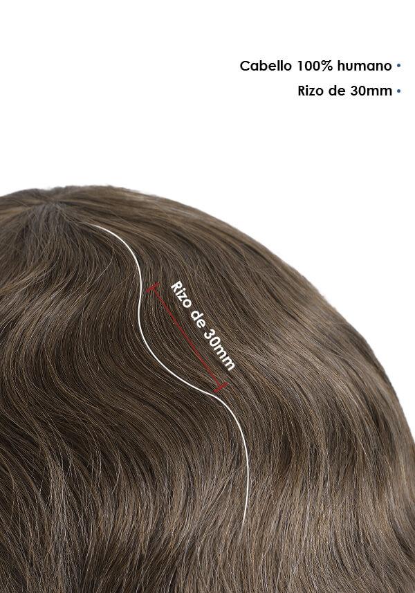 Protesis Capilar Personalizado de Skin con Encaje Diamante y Encaje Frontal Francés de Cabello Humano 100% Real