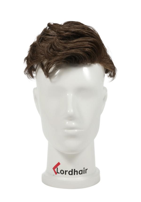 protesis capilar para hombre de skin super delgado con peinado de lado