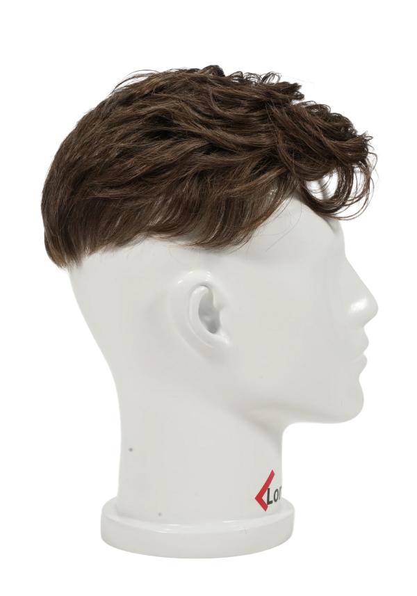 protesis capilar para hombre de skin super delgado con peinado de lado