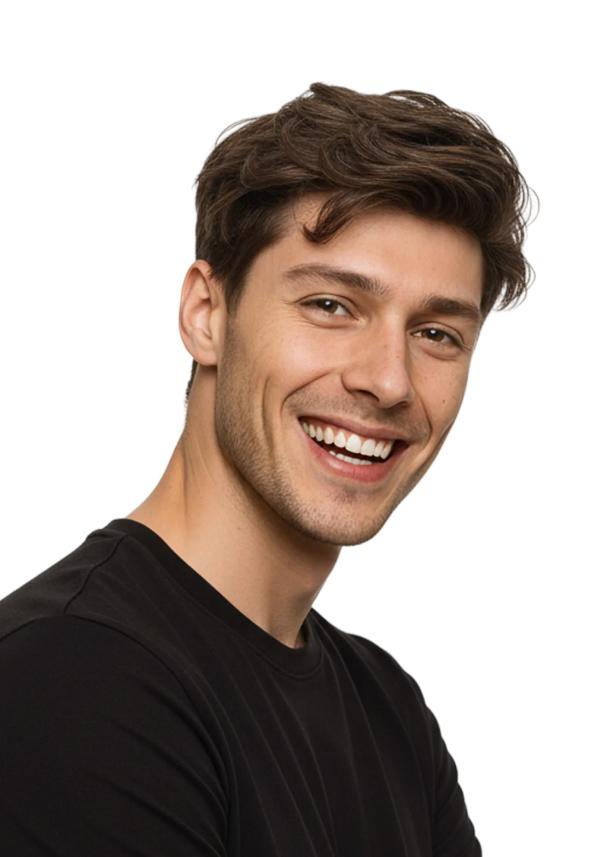 protesis capilar para hombre de skin super delgado con peinado de lado