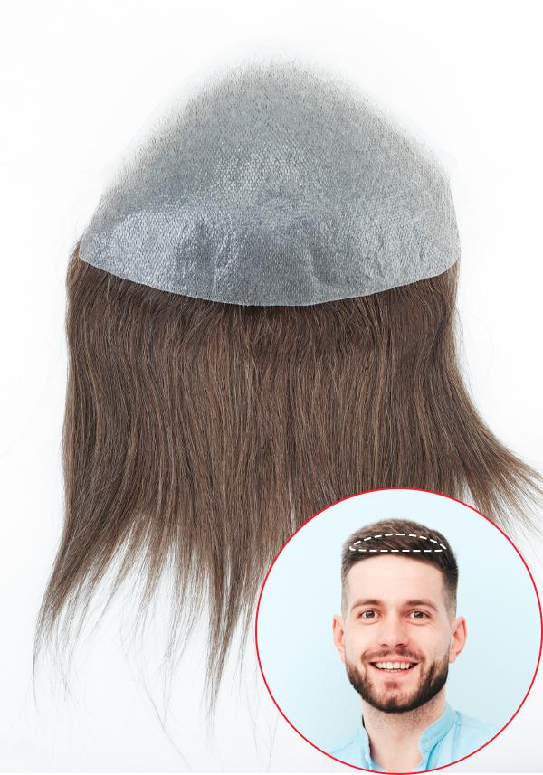 Peluca frontal para hombre de cabello real y de tamaño grande