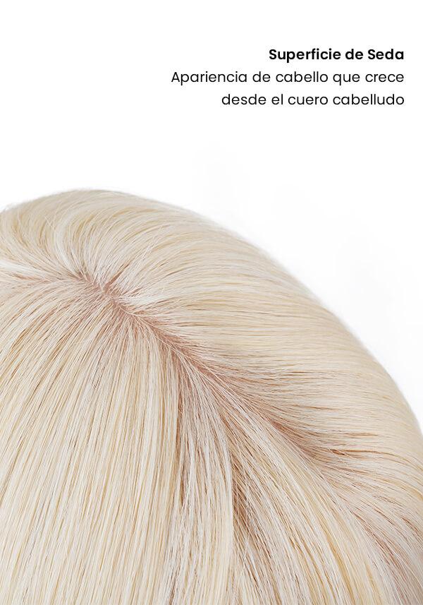 Peluca para Mujer de Malla Expandible con Seda y Encaje Frontal. Apariencia Realista