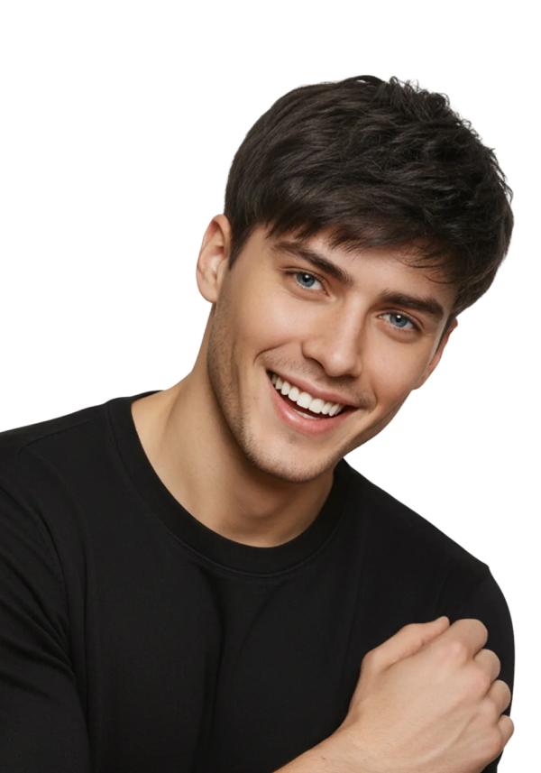 Prótesis capilar para hombre de cabello precortado y estilizado moderno. Elaborado con cabello natural
