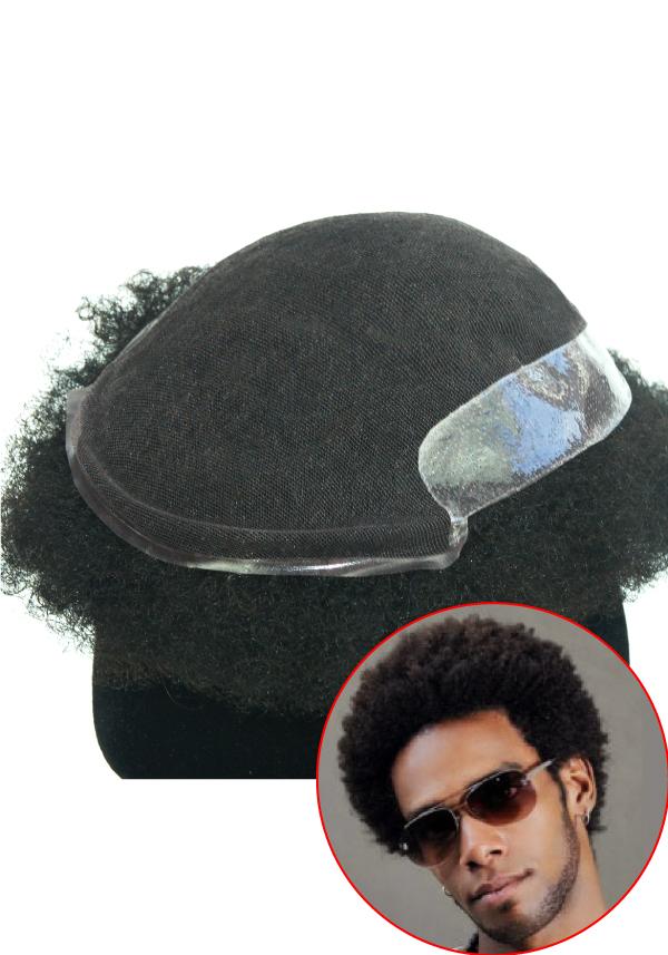 Prótesis Capilar Personalizada de Encaje y Skin con Cabello Afro. Altamente Transpirable y de Fácil Colocación