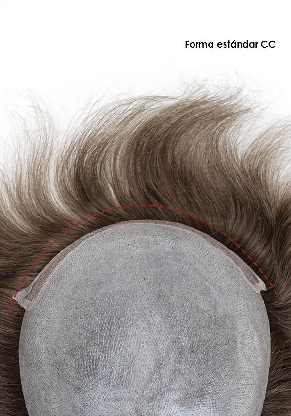 Prótesis Capilar para Hombre de skin indetectable y encaje frontal de cabello real y frontal estandar