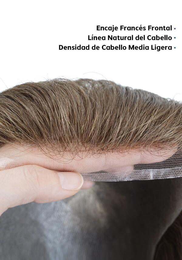 Prótesis Capilar de Skin de 0.10mm con Encaje Frontal y Cabello V-looped. Realista y de Fácil Colocación
