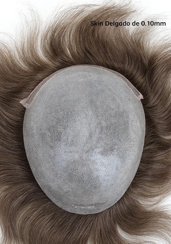 Prótesis Capilar de Skin de 0.10mm con Encaje Frontal y Cabello V-looped. Realista y de Fácil Colocación