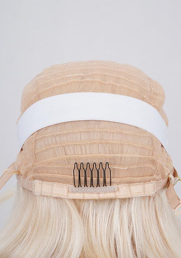 Peluca para mujer de cabello natural de cabello corto y flequillo, fácil de colocar y realista