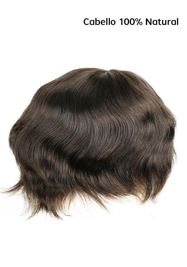 Prótesis Capilar de Monofilamento con Perímetro de Skin y Encaje Frontal con Cabello 100% humano