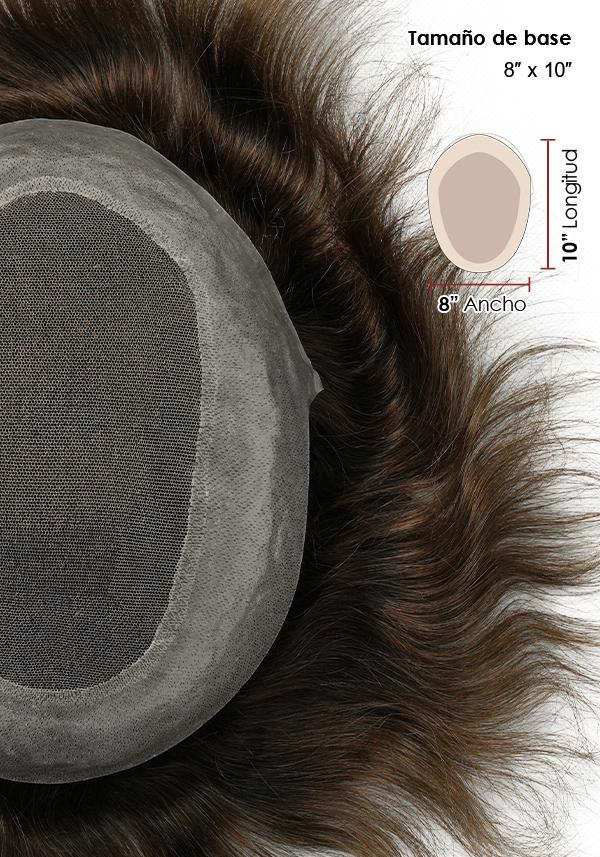 Peluqion para hombre de cabello real y transpirable facil colocación