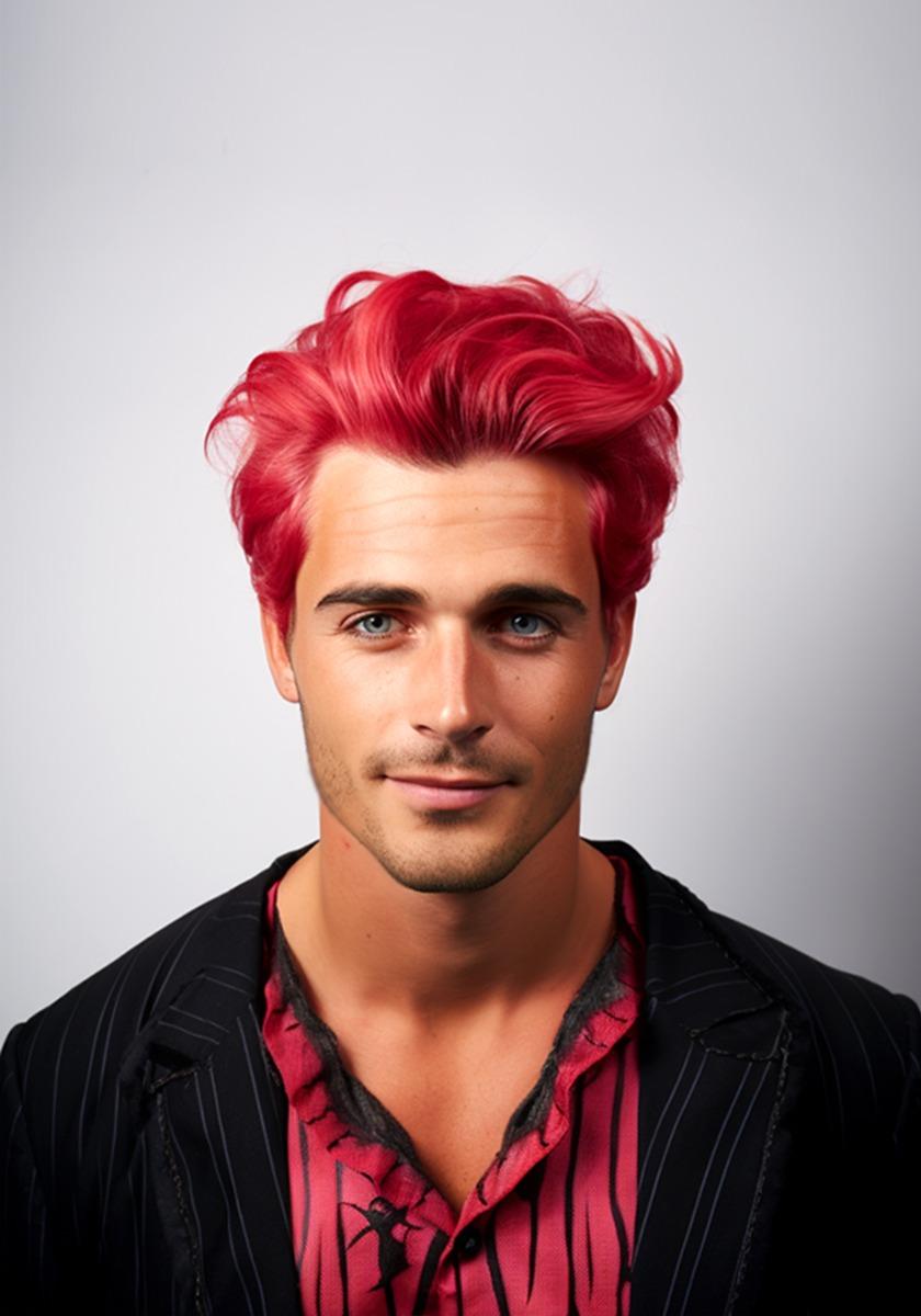 Prótesis capilar de halloween para hombre elaborado a mano con cabello real