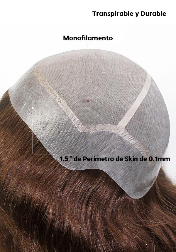 Peluca Para Mujer Personalizada de Monofilamento y Perímetro de Skin Altamente Durable
