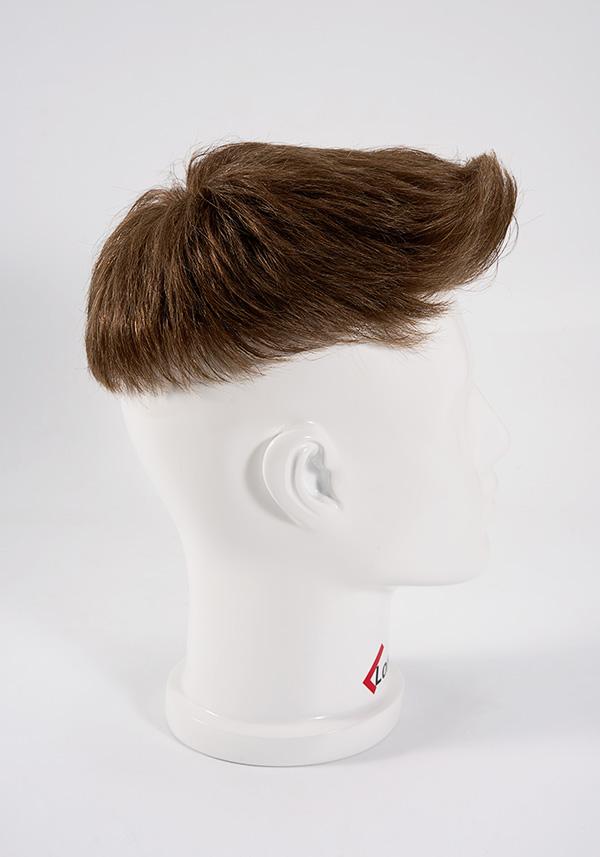 Prótesis capilar para hombre de cabello precortado con cabello natural