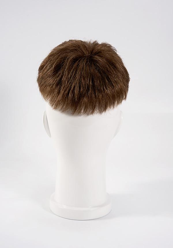 Prótesis capilar para hombre de cabello precortado con cabello natural
