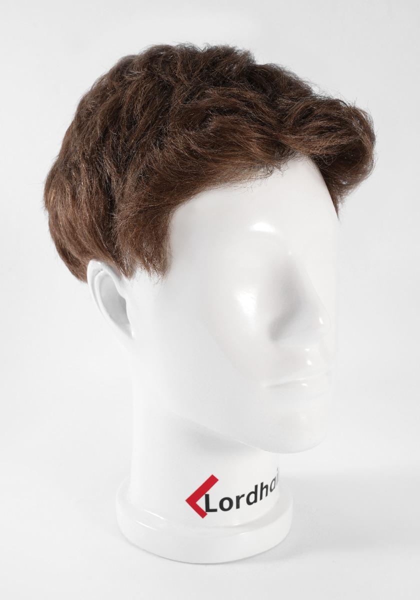 Prótesis capilar para hombre de base de skin super delagdo con estilo de cabello messy