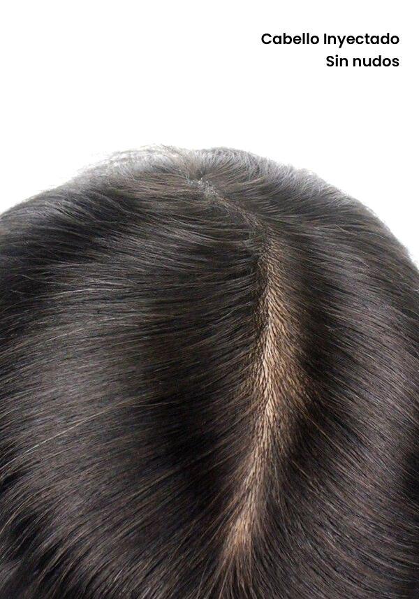 Protesis capilar para hombre de cabello natural y sin nudos