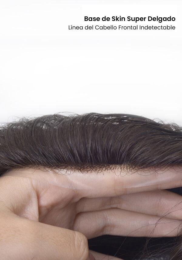 Prótesis Capilar de Skin Super Delgado Con Cabello Inyectado y Frontal Indetectable