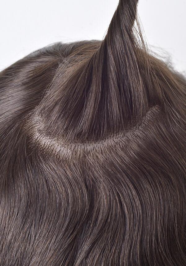 Tupé con Perímetro de Skin, Encaje Francés y Diamante Inyectado. Frontal de Encaje. Transpirable y de Fácil Colocación