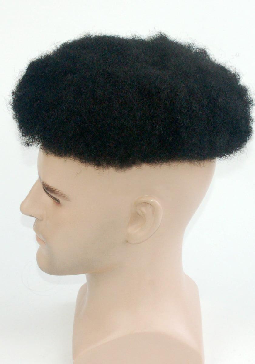Prótesis Capilar Personalizada de Encaje Completo con Líneas de Costura y Cabello Afro de apariencia realista