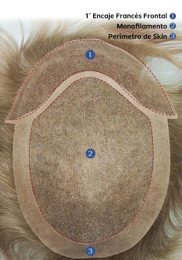 Prótesis Capilar Personalizado de Monofilamento, Skin y Encaje Frontal. Durable y Realista