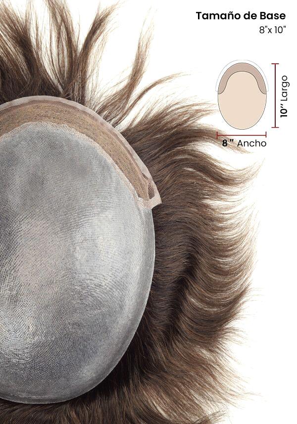 Tamaño de prótesis capilar para Hombre de Skin y encaje frontal frances