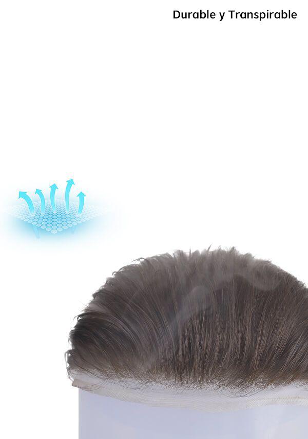 Sistema Capilar de Monofilamento con Perímetro de Skin y Encaje Frontal. Altamente Durable y Transpirable