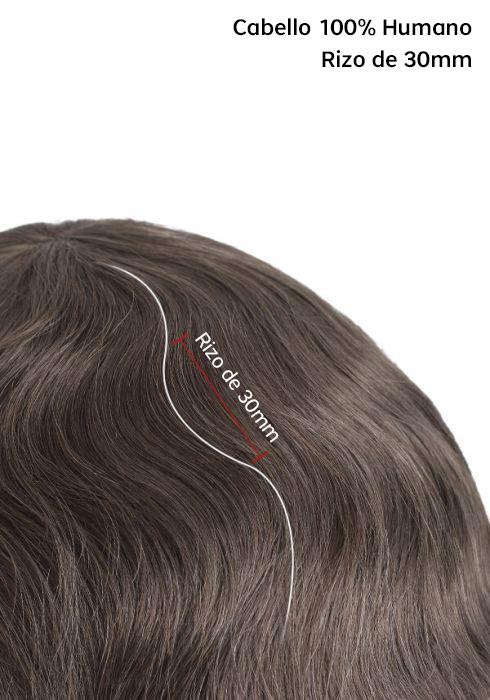 Postizo de Monofilamento con Perímetro de Skin y Encaje Frontal. Altamente Durable y Transpirable