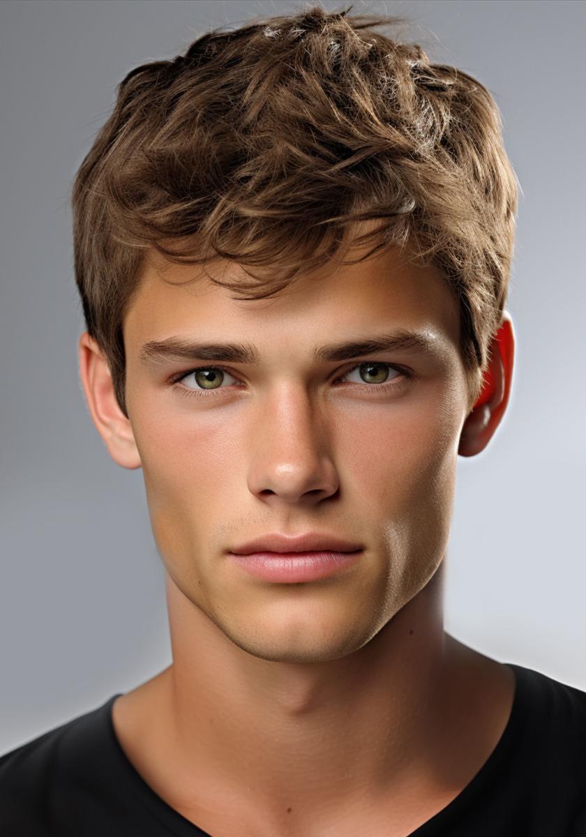 Prótesis capilar para hombre de base de skin super delagdo con estilo de cabello messy