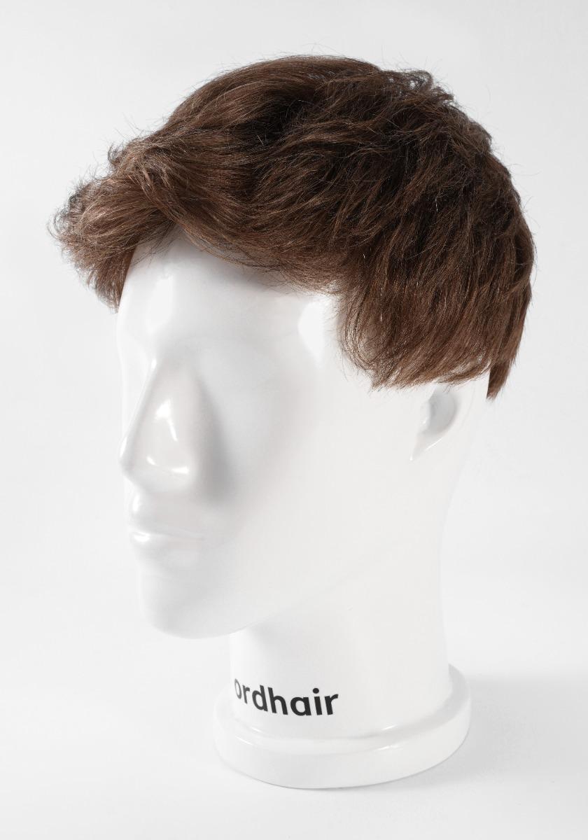 Prótesis capilar para hombre de base de skin super delagdo con estilo de cabello messy
