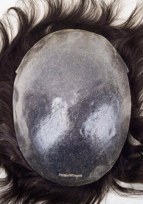Lordhair-Peluca de Skin delgado y Cabello V-looped