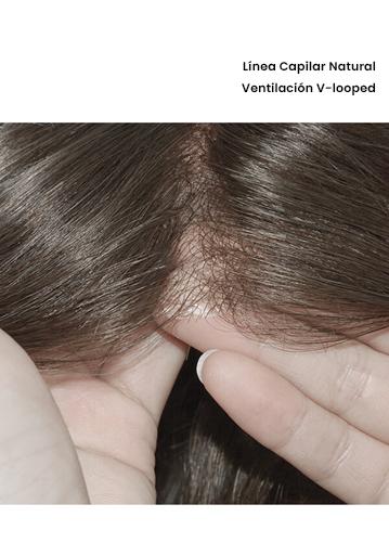 Lordhair-Peluca de Skin delgado y Cabello V-looped
